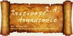 Krstivoje Arnautović vizit kartica